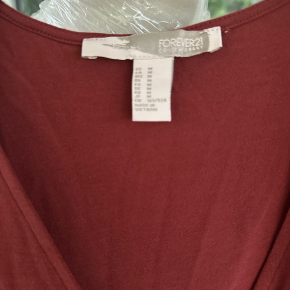 Forever 21 Burgundy V-Neck Top - Picture 3 of 4